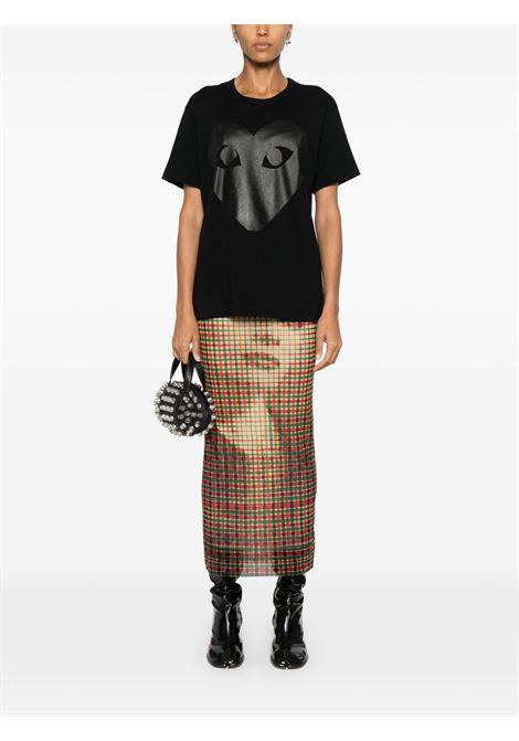 printed t-shirt unisex black COMME DES GARÇONS PLAY | AX-T190-0511